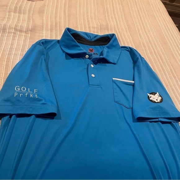 Atlas Premier Men’s Blue Short Sleeve Polo Golf Shirt Large - Picture 4 of 7